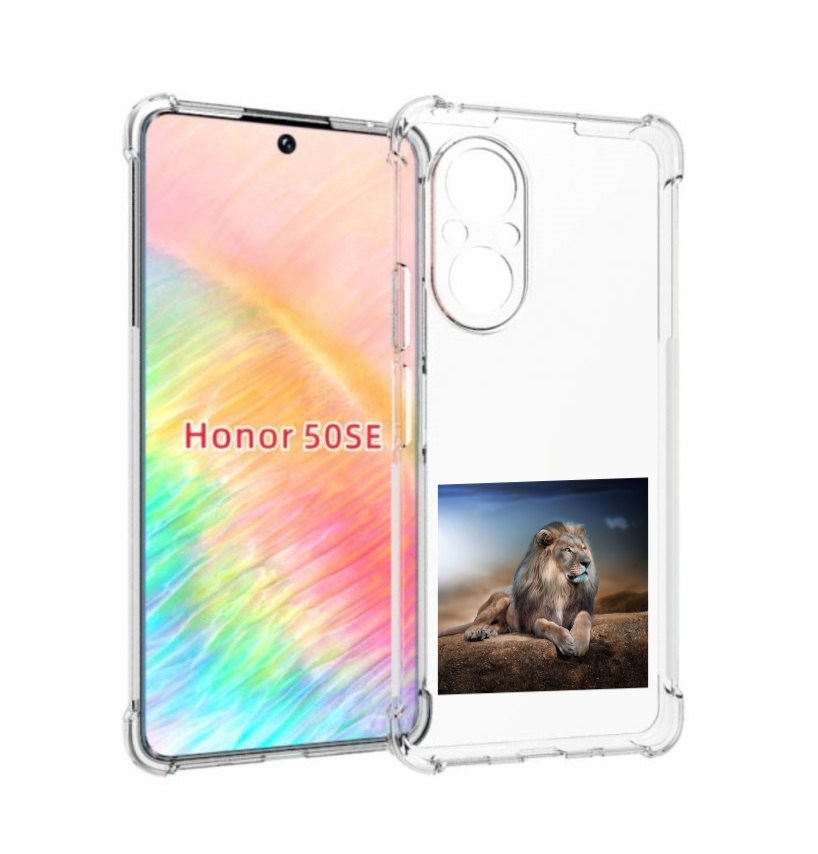 Чехол бампер MyPads Лев-наблюдает для Honor 50 SE противоударный