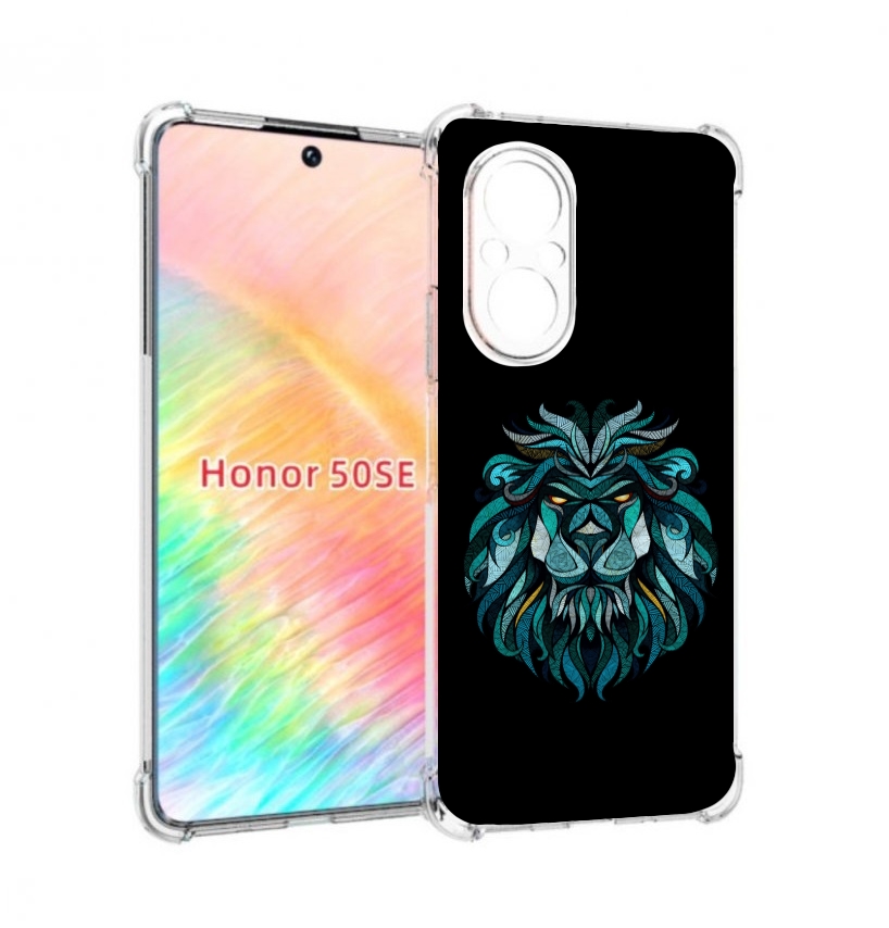 

Чехол бампер MyPads Лев-красивый-зеленый для Honor 50 SE противо, Прозрачный, Tocco