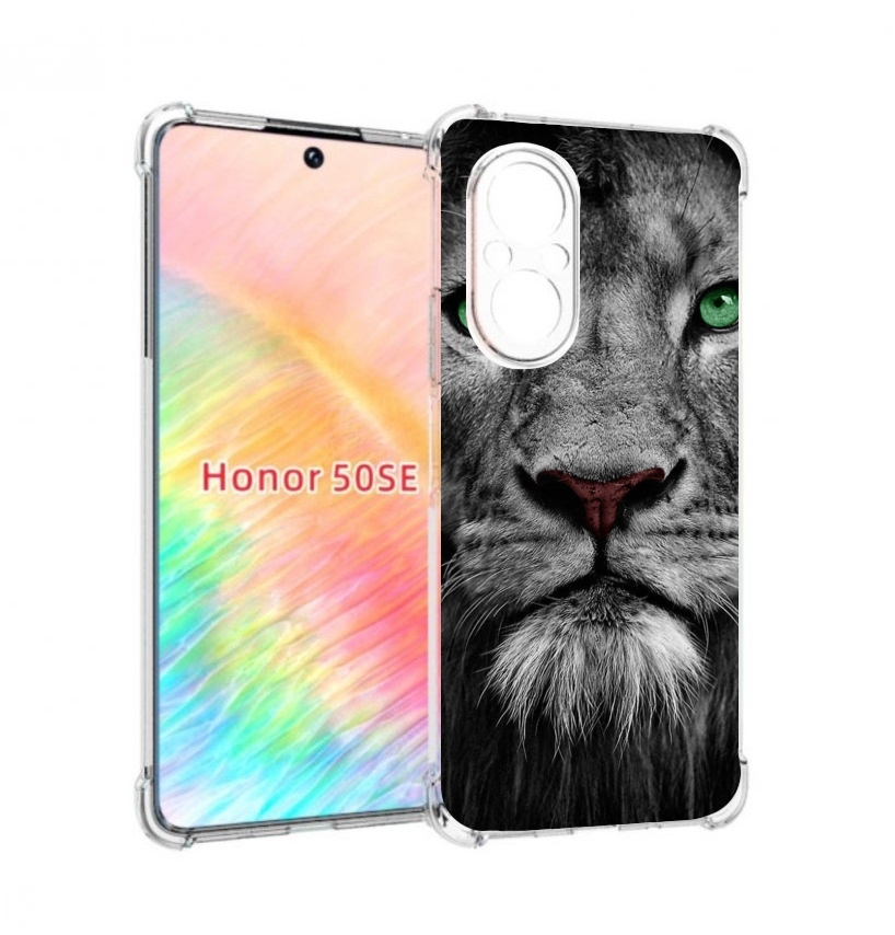 

Чехол бампер MyPads Лев-зеленоглазый мужской для Honor 50 SE про, Прозрачный, Tocco