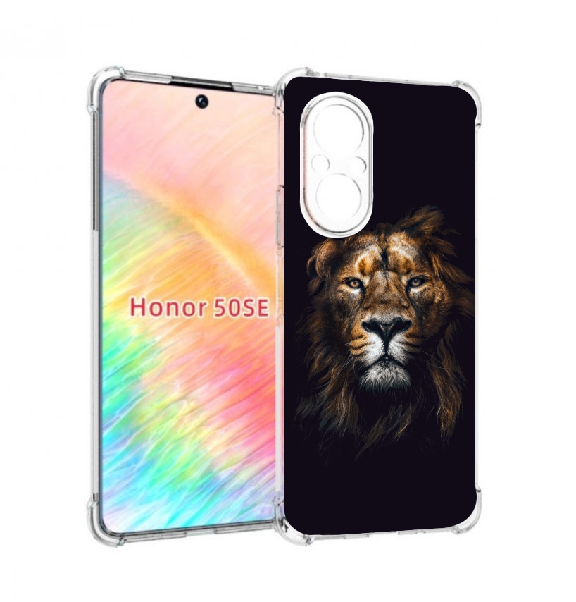 

Чехол бампер MyPads Лев-в-тени мужской для Honor 50 SE противоуд, Прозрачный, Tocco