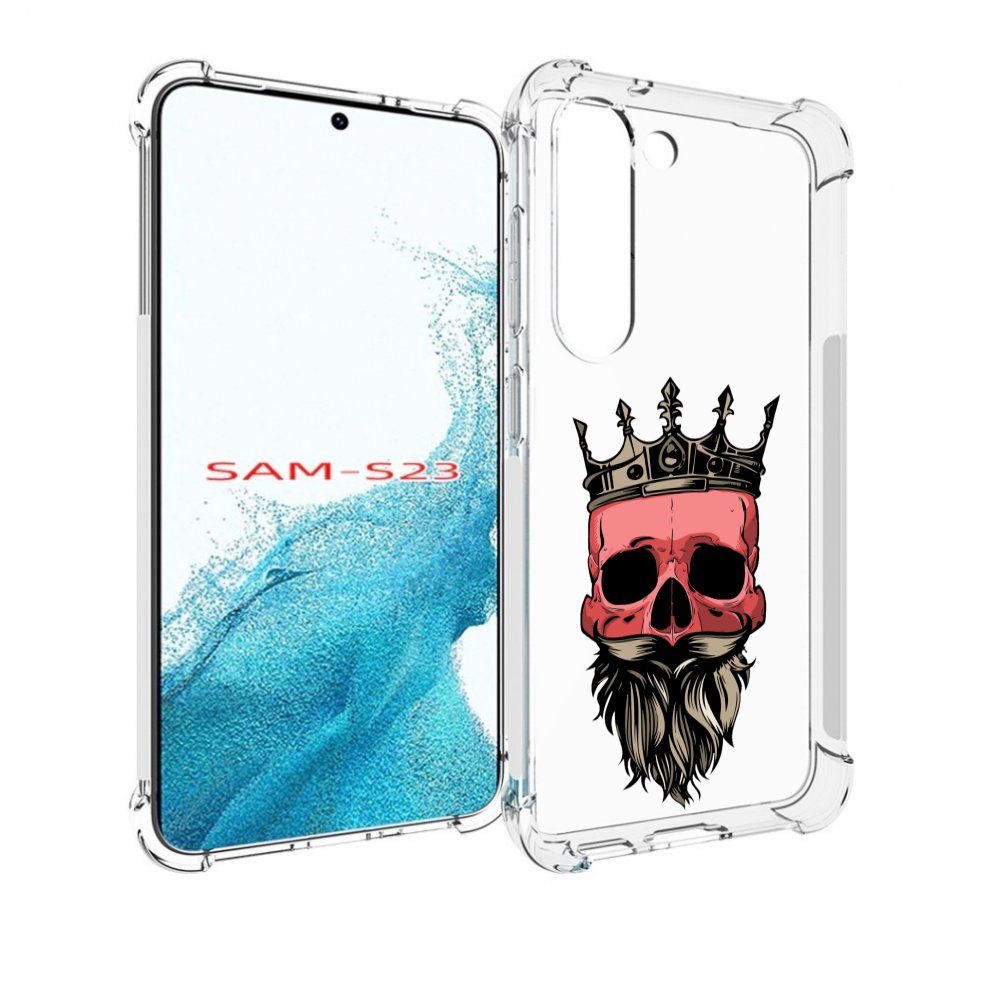 Чехол MyPads бородатый красный череп мужской для Samsung Galaxy S23
