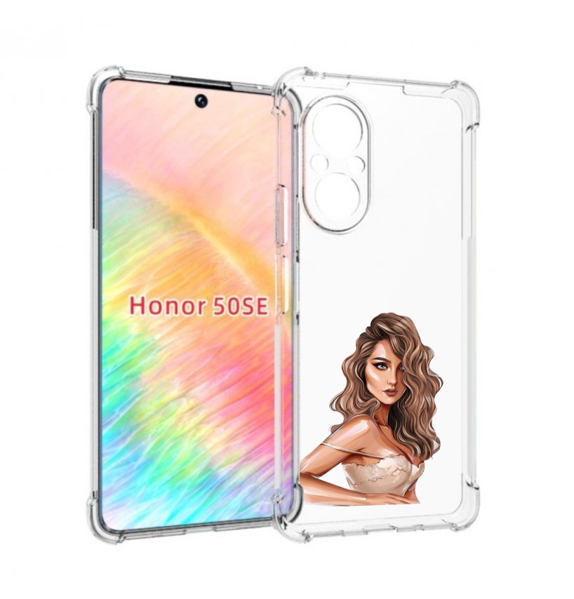 

Чехол бампер MyPads Кудрявая-девушка женский для Honor 50 SE про, Прозрачный, Tocco
