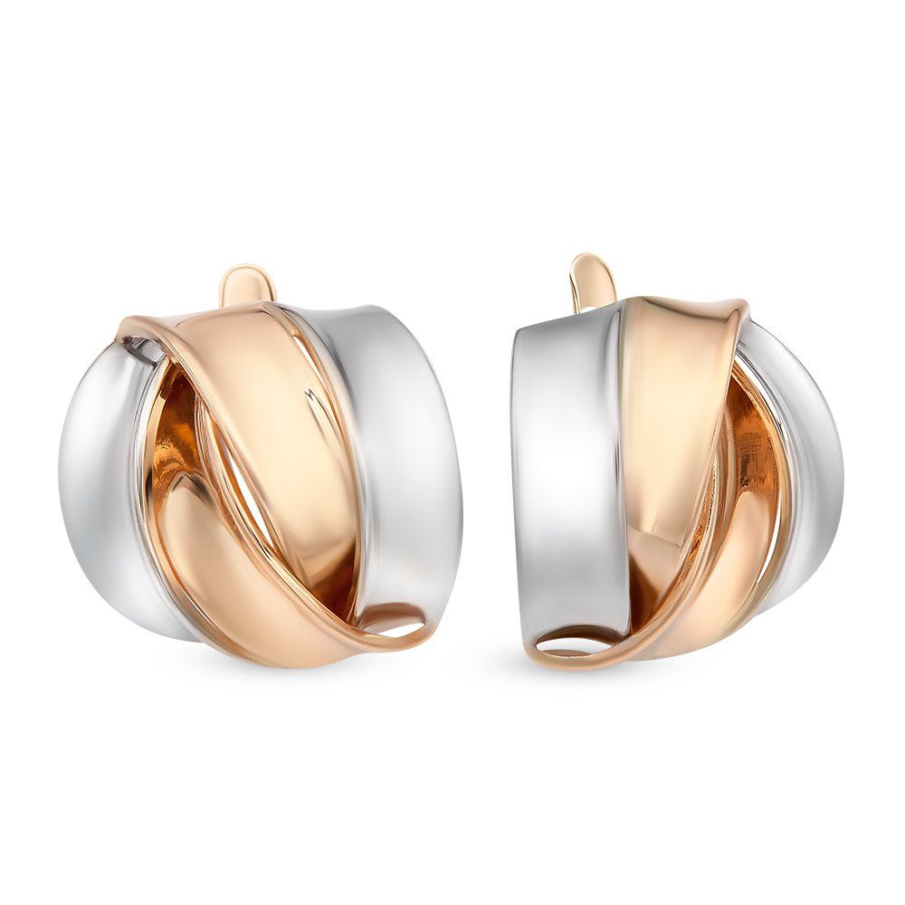 

Серьги из комбинированного золота без вставки 585Gold 402003719, 402003719
