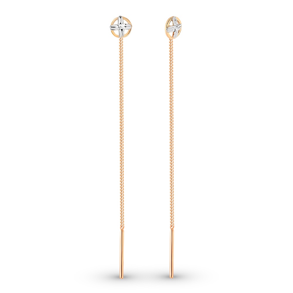 

Серьги из красного золота без вставки 585Gold 402004135, 402004135