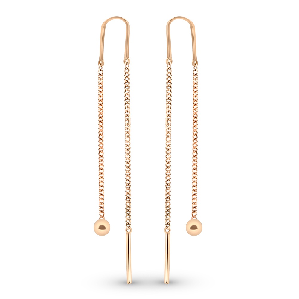

Серьги из красного золота без вставки 585Gold 402004141, 402004141