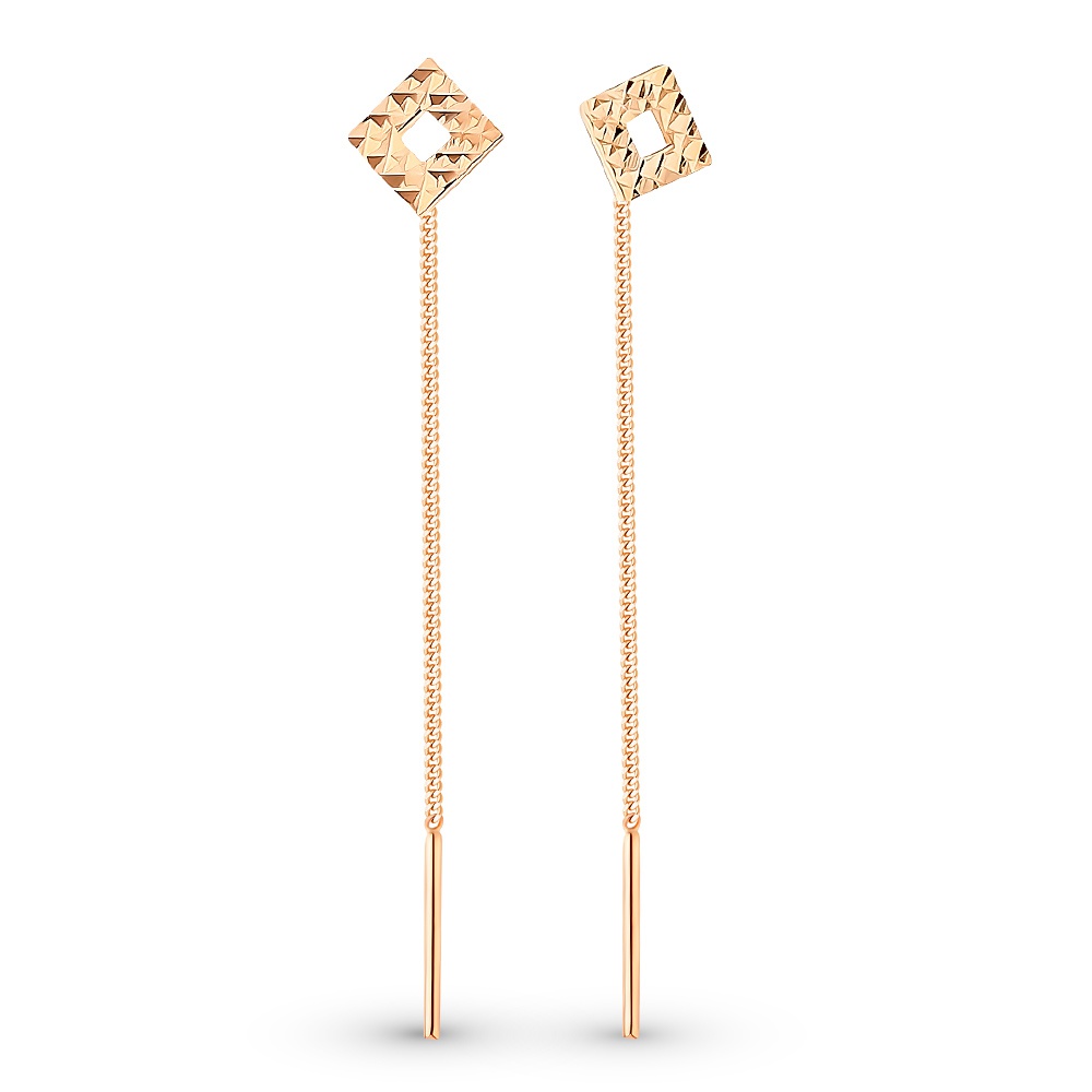 

Серьги из красного золота без вставки 585Gold 402004145, 402004145