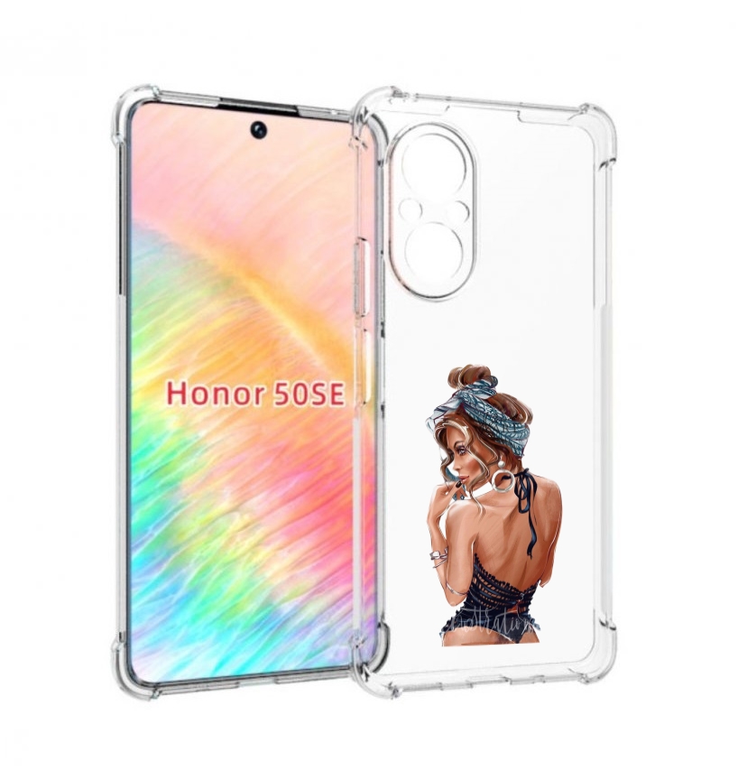 

Чехол бампер MyPads Красивая-дама женский для Honor 50 SE против, Прозрачный, Tocco