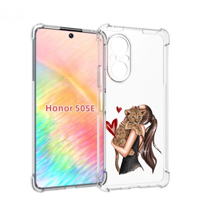 

Чехол бампер MyPads Кошачья-любовь для Honor 50 SE противоударный, Прозрачный, Tocco