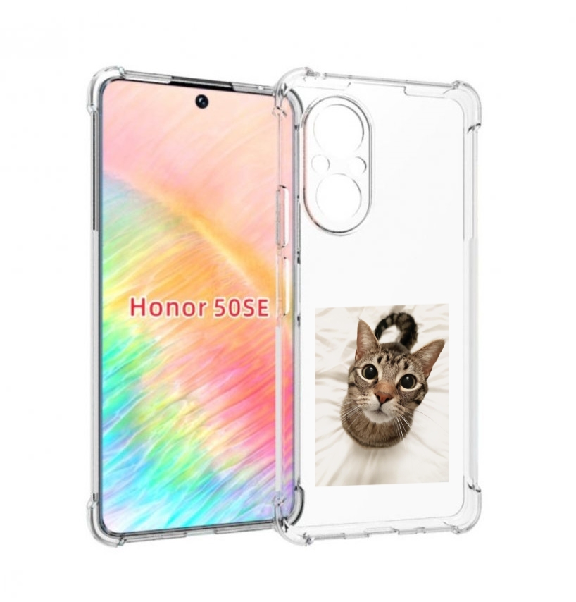 

Чехол бампер MyPads Котик для Honor 50 SE противоударный, Прозрачный, Tocco