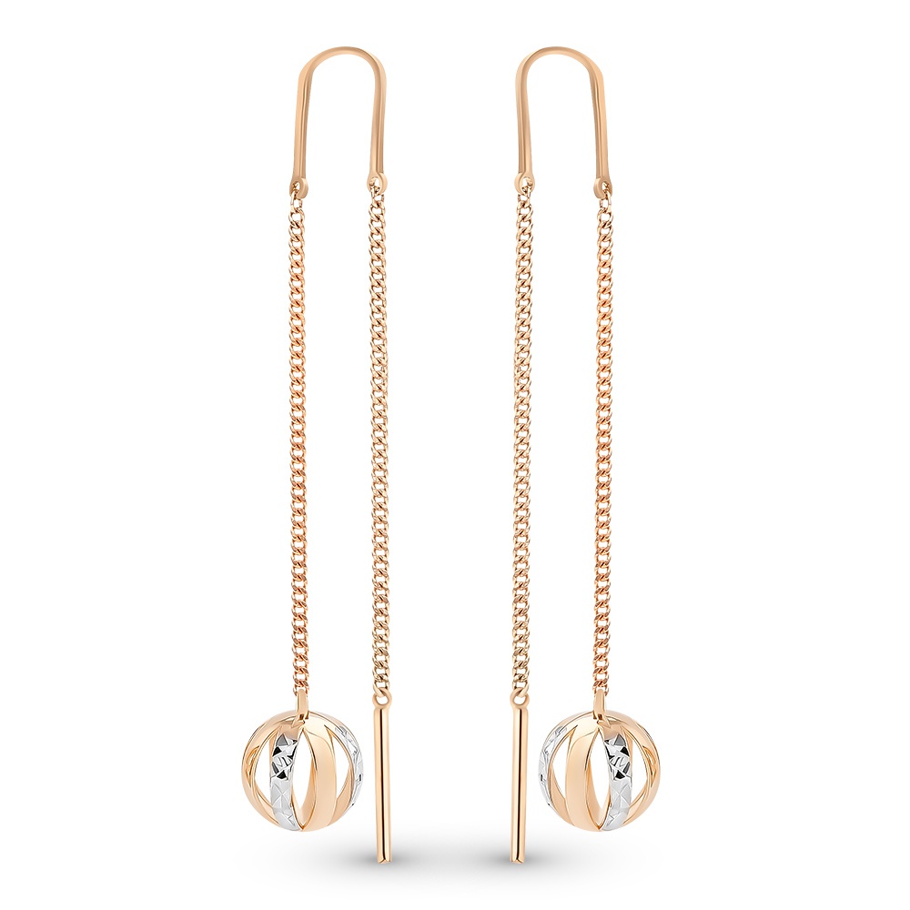 

Серьги из красного золота без вставки 585Gold 499000056, 499000056