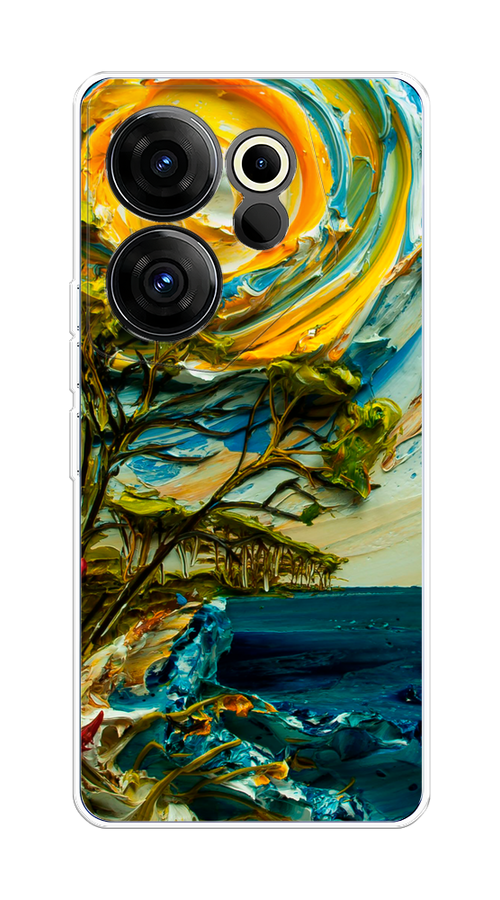 

Чехол на Tecno Camon 20 Premier "Солнце живопись", Желтый;синий, 304250-4