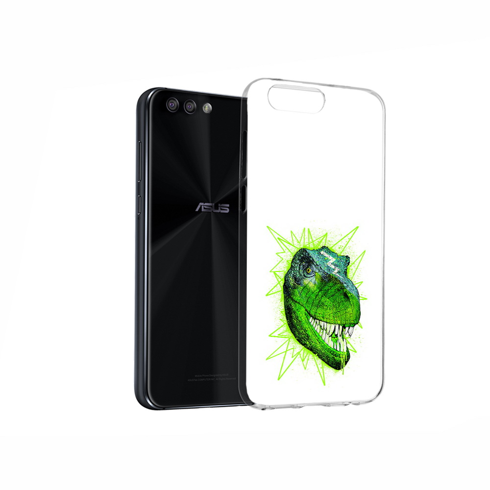 Чехол MyPads Tocco для Asus ZenFone 4 зеленый динозавр