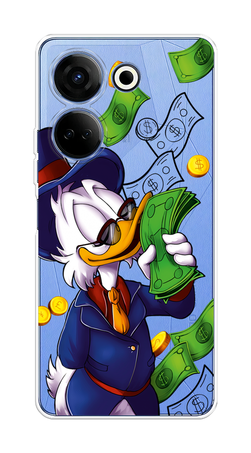 

Чехол на Tecno Camon 20 "Scrooge McDuck with Money", Синий;зеленый;белый, 304150-6