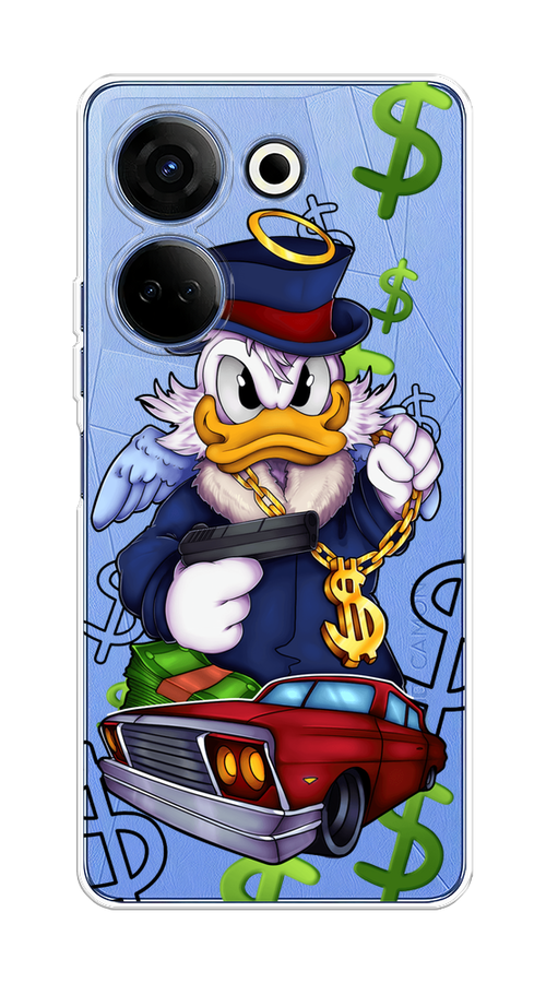 

Чехол на Tecno Camon 20 "Scrooge McDuck with a Gold Chain", Красный;синий;белый, 304150-6