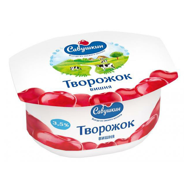 

Творожок Савушкин вишня 3,5% БЗМЖ 120 г