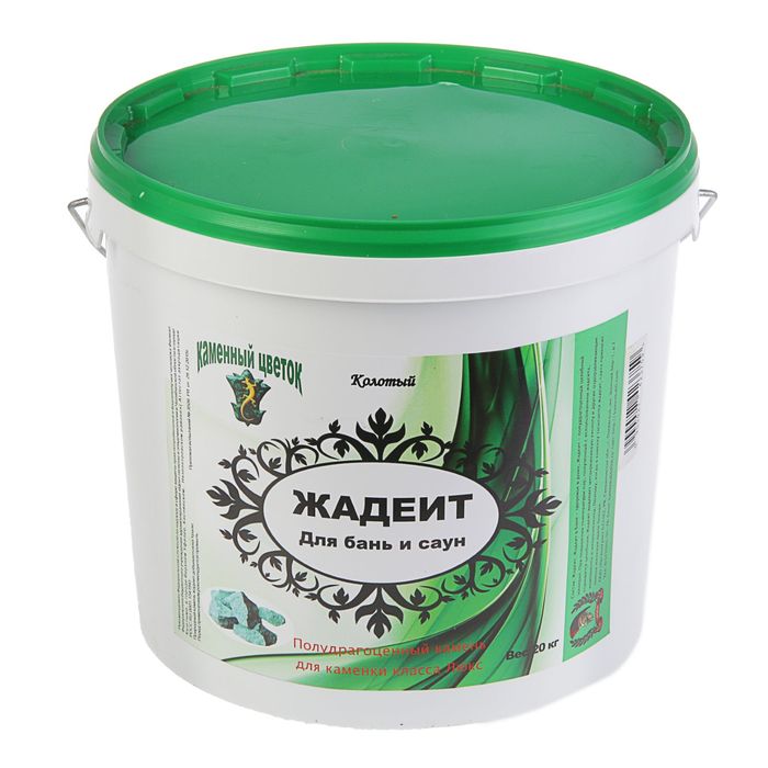 фото Камень для бани "жадеит" колотый, ведро 20кг nobrand