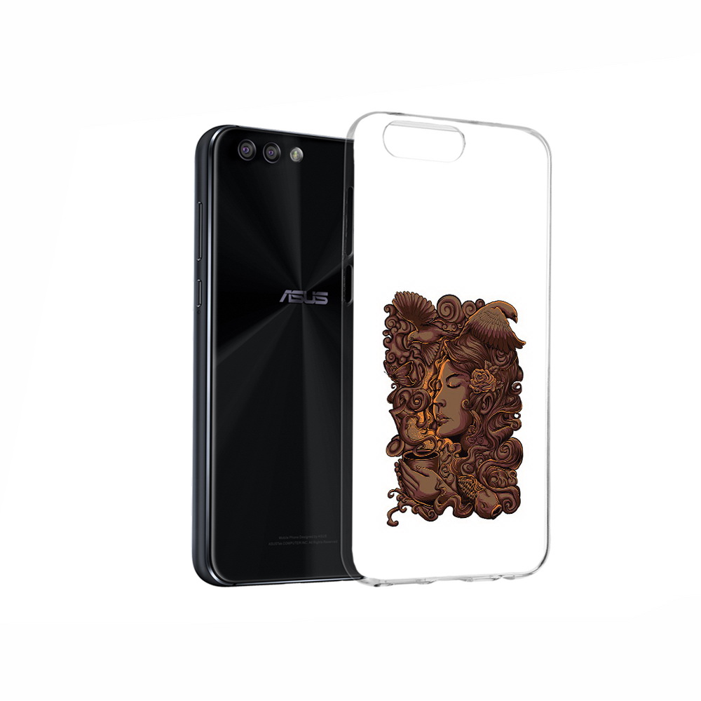 Чехол MyPads Tocco для Asus ZenFone 4 девушка с длинными волосами абстракция