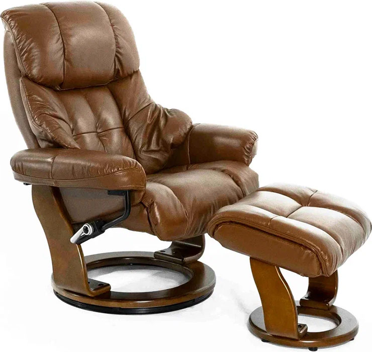 

Классическое кожаное кресло с высокой спинкой Relax Lux, Lux Brown