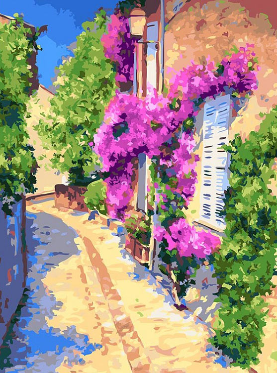 

Картина по номерам Белоснежка Тихая улочка, 30x40, Тихая улочка