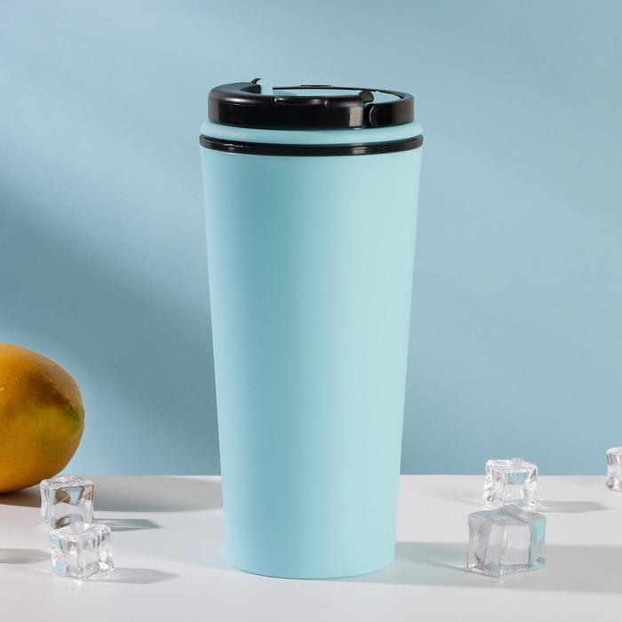 фото Стакан пластиковый-тамблер с кофейной крышкой, 350 мл, цвет микс nobrand