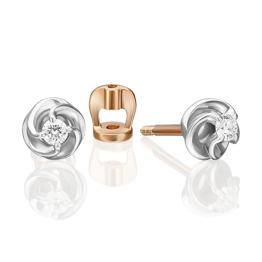

Серьги пусеты из золота PLATINA jewelry 02-5342, бриллиант, 02-5342