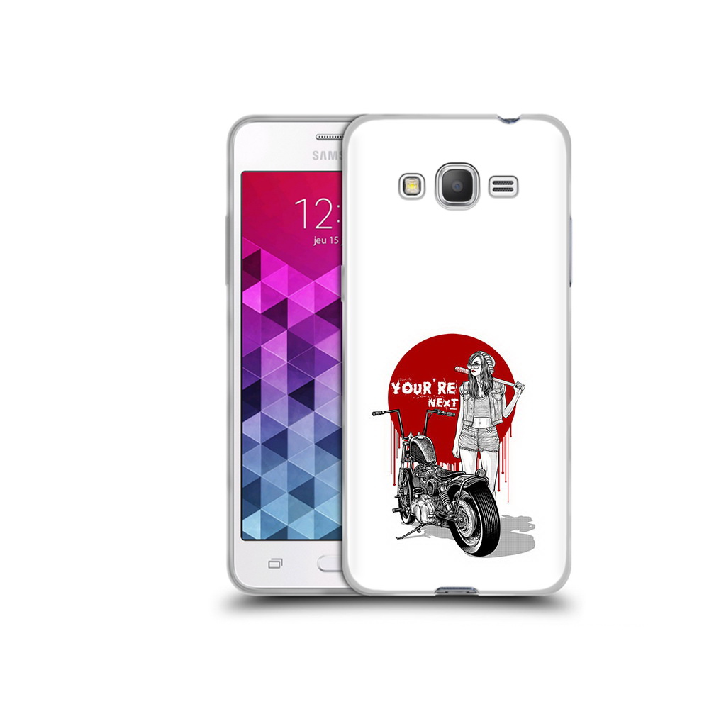 Чехол MyPads Tocco для Samsung Galaxy Grand Prime девушка с мотоциклом