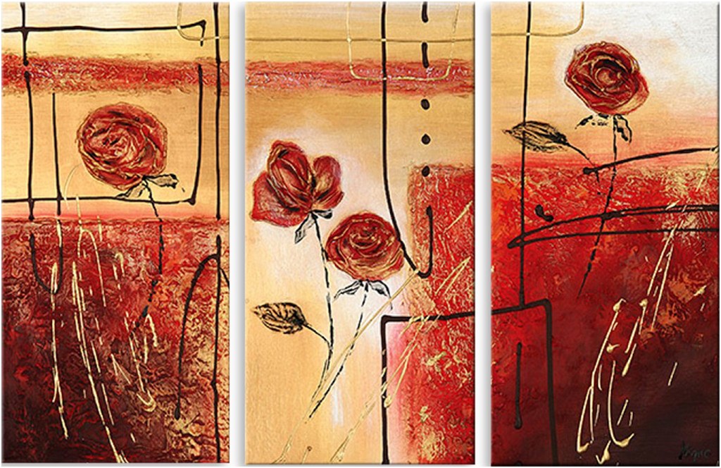 

Картина модульная на холсте Модулка Розы 170x114 см, 4378