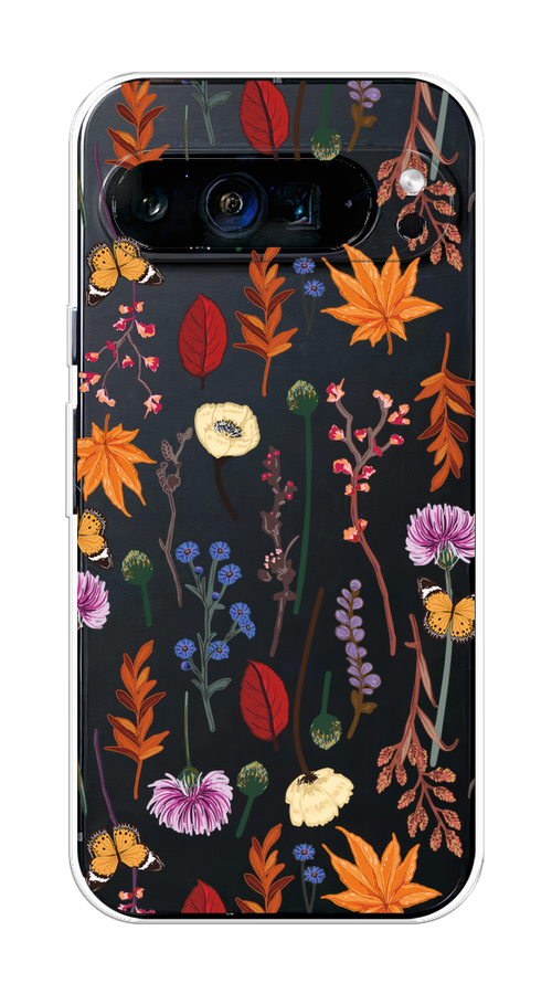 

Чехол на Google Pixel 9 Pro XL "Orange Purple flowers", Оранжевый;красный;розовый;желтый;прозрачный, 272150-1