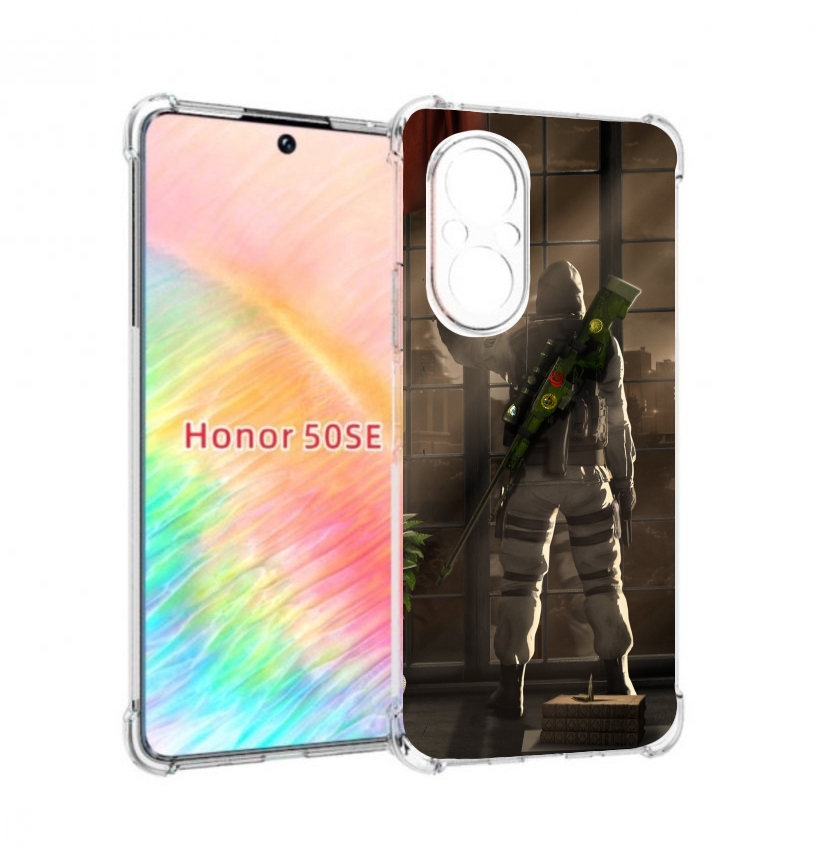 

Чехол бампер MyPads Контр-Страйк-в-дыму для Honor 50 SE противоу, Прозрачный, Tocco