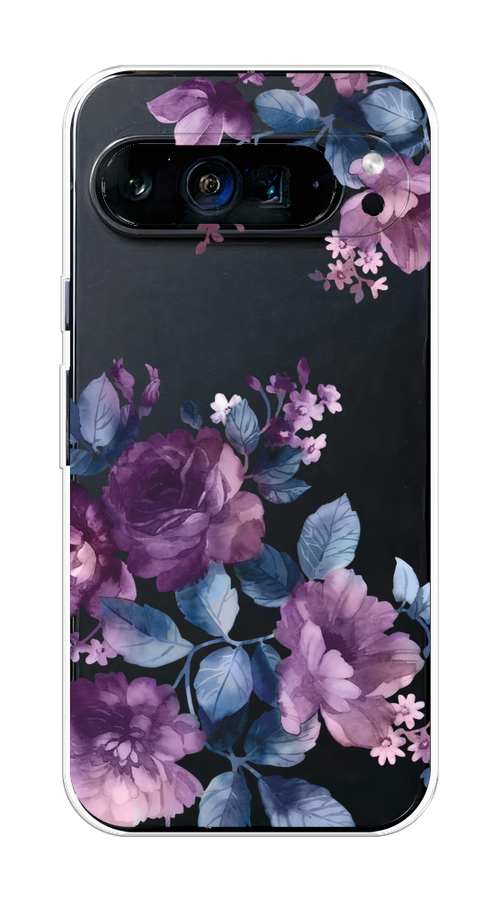

Чехол на Google Pixel 9 Pro XL "Purple Blossoms", Синий;фиолетовый, 272150-1