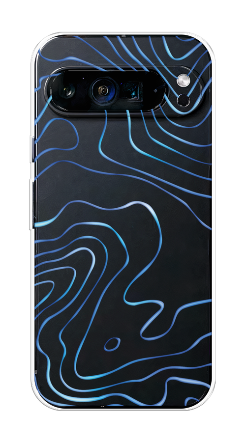 

Чехол на Google Pixel 9 Pro XL "Blue lines", Прозрачный;синий, 272150-1