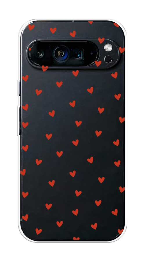 

Чехол на Google Pixel 9 Pro XL "Red hearts", Красный;прозрачный, 272150-1