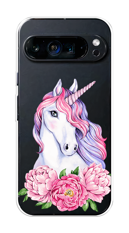 

Чехол на Google Pixel 9 Pro XL "Единорог с пионами", Розовый;белый;зеленый, 272150-1