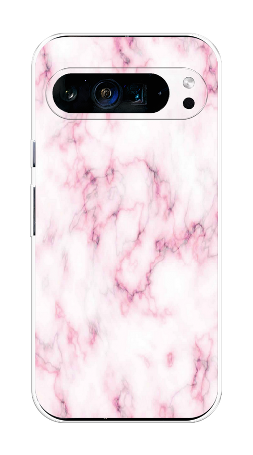 

Чехол на Google Pixel 9 Pro XL "Мрамор с розовым", Белый;розовый, 272150-1