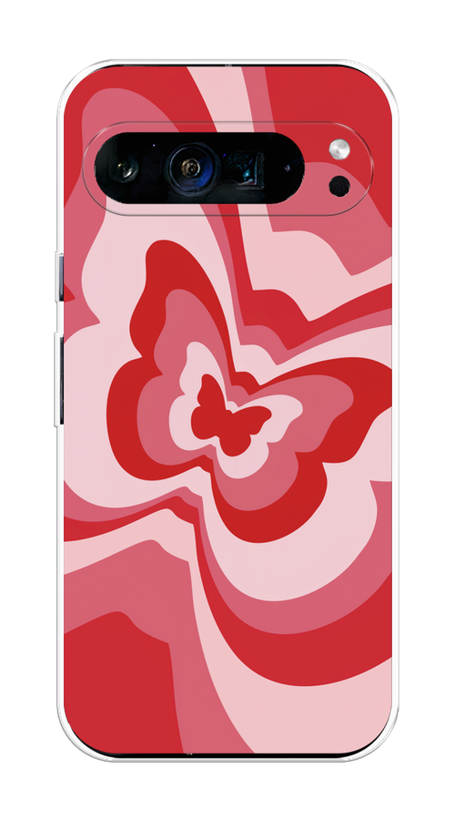 

Чехол на Google Pixel 9 Pro XL "Бабочка в стиле хиппи", Красный;розовый, 272150-1