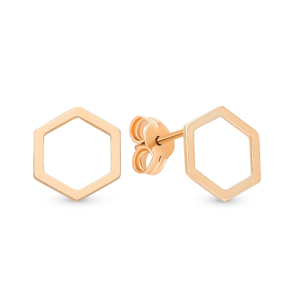 

Серьги из красного золота без вставки 585Gold 402004096, 402004096
