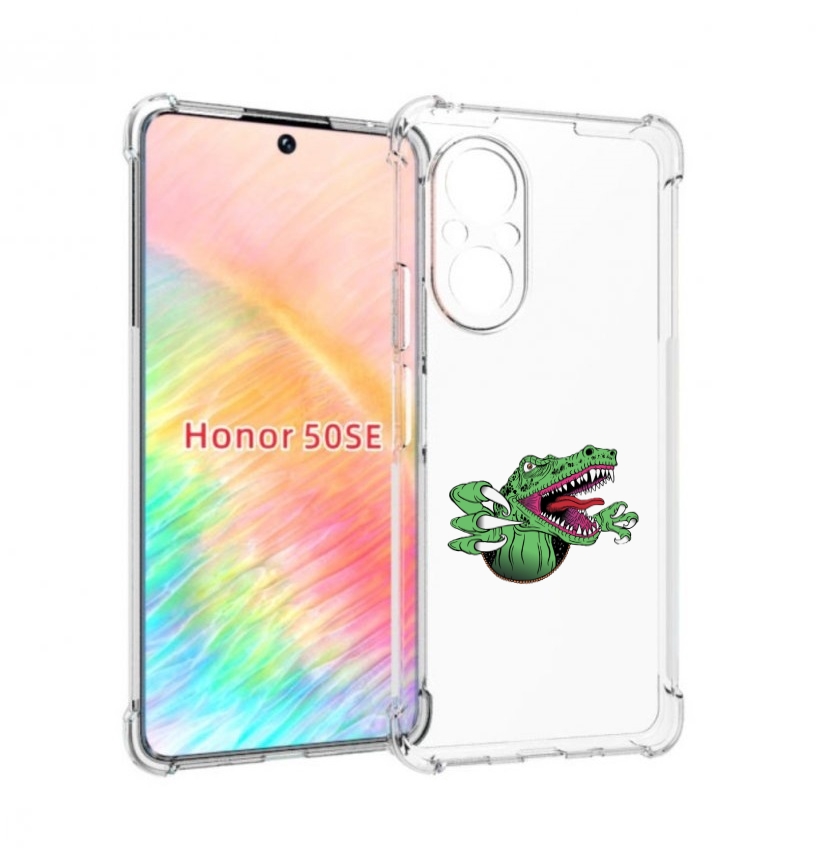 

Чехол бампер MyPads Динозавр для Honor 50 SE противоударный, Прозрачный, Tocco