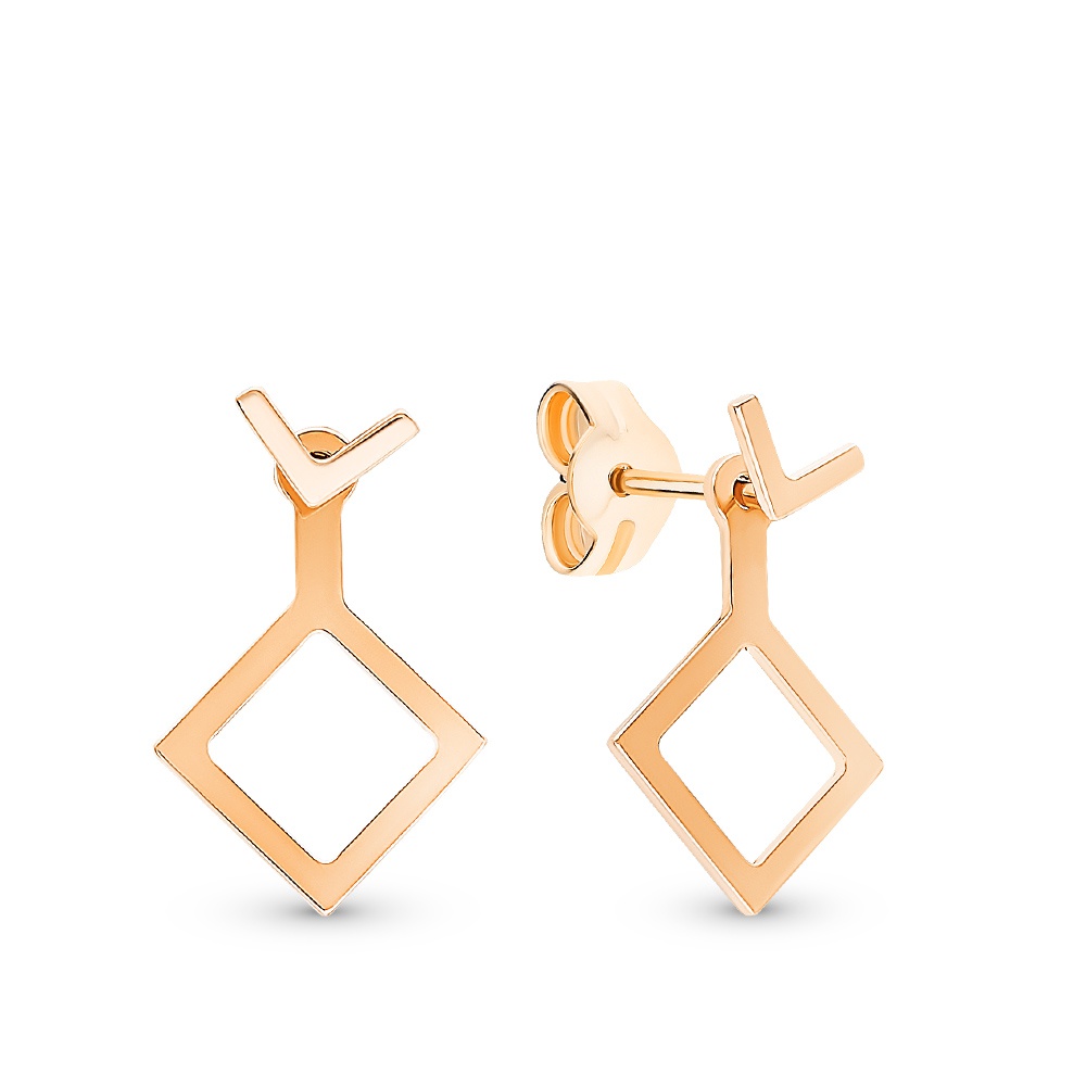 

Серьги из красного золота без вставки 585Gold 402004095, 402004095