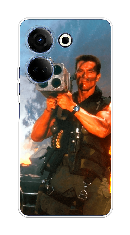 

Чехол на Tecno Camon 20 "Арнольд Шварцнеггер с базукой", Голубой;коричневый, 304150-6