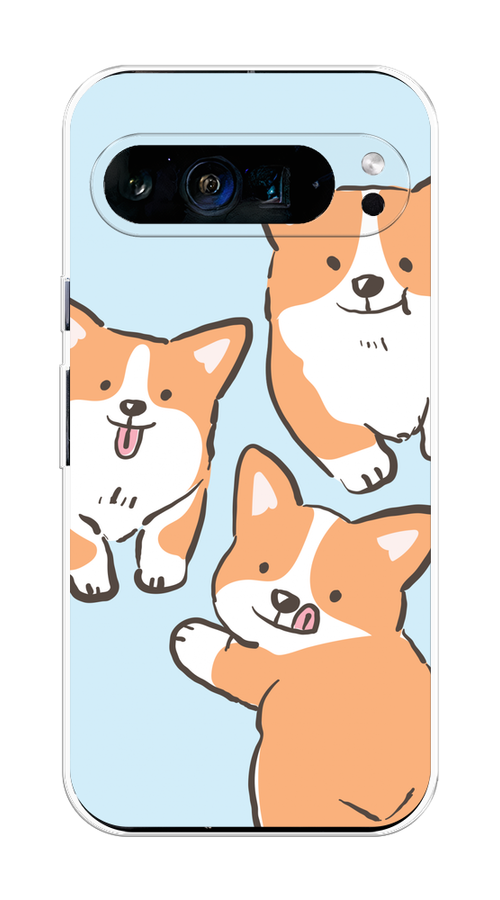 

Чехол на Google Pixel 9 Pro XL "Милые корги", Бежевый;голубой;коричневый, 272150-1