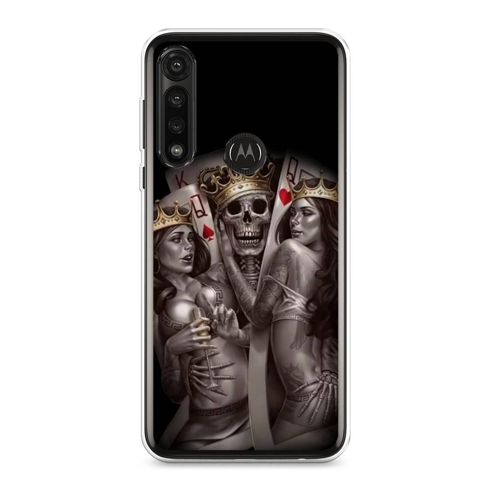 

Чехол на Motorola Moto G Power 2020 "Карты король и королевы", Серый;желтый, 242650-6