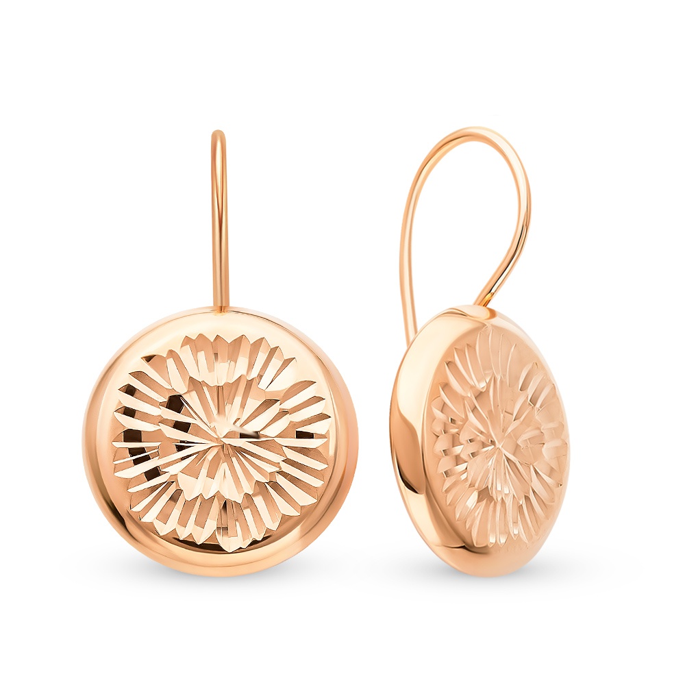 

Серьги из красного золота без вставки 585Gold 402004097, 402004097