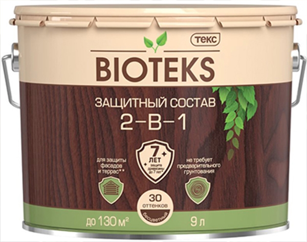 

BIOTEKS защитный состав 2-в-1 для дерева вишня (9л)