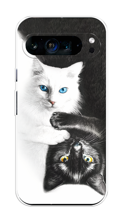 

Чехол на Google Pixel 9 Pro XL "Коты Инь-Янь", Черный;белый;голубой, 272150-1