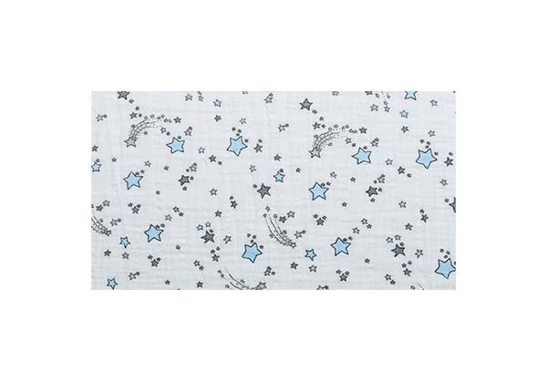 

Марлевка Peppy Embrace Emshooting Star Baby Blue 100x125 см 120 г/м2 100% хлопок, Белый