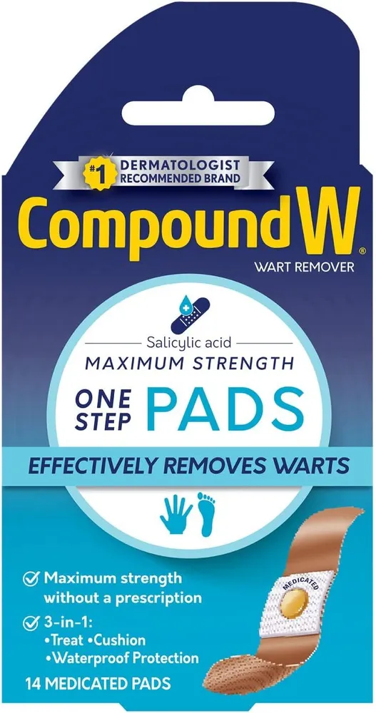 

Пластыри Compound W, для удаления бородавок, 14 шт, Compound W, для удаления бородавок, 14 шт