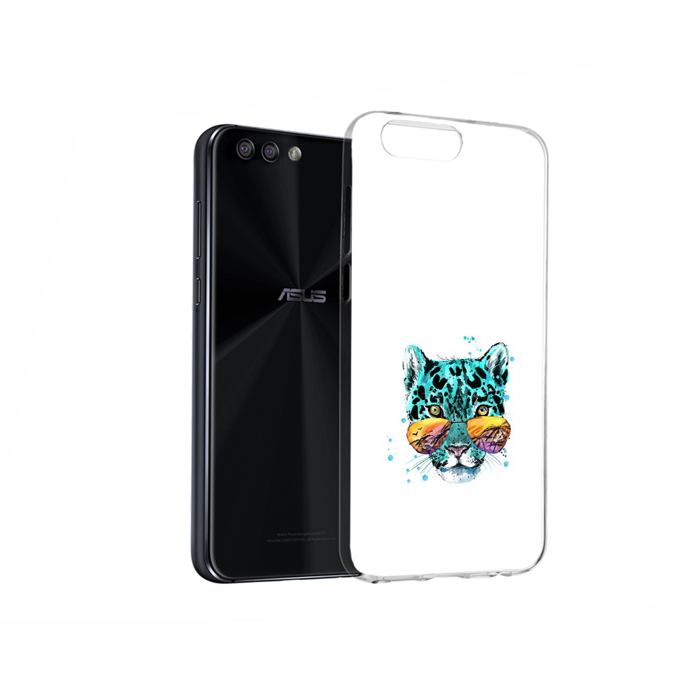 

Чехол MyPads Tocco для Asus ZenFone 4 голубой лео, Прозрачный, Tocco