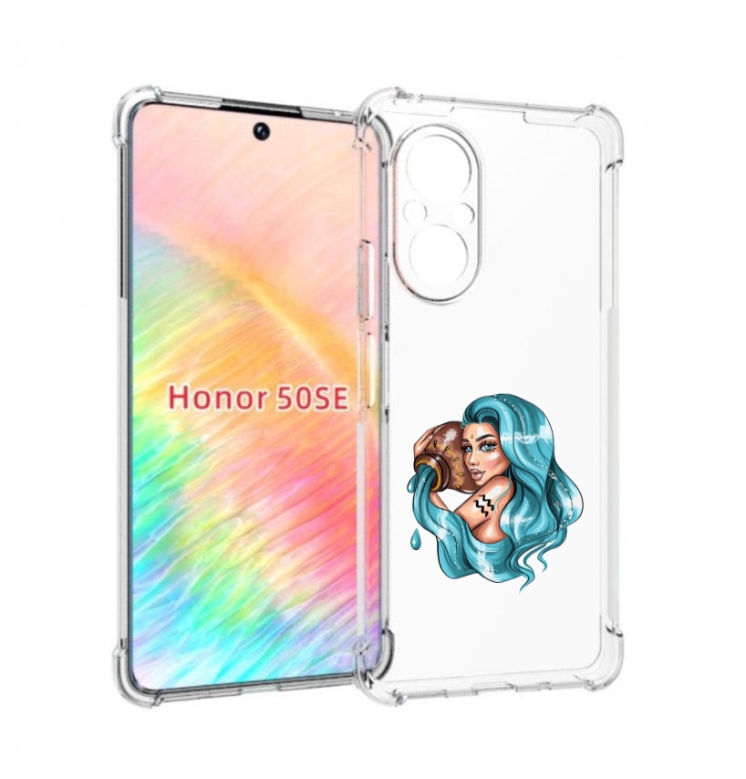 

Чехол бампер MyPads Девушка-Водолей для Honor 50 SE противоударный, Прозрачный, Tocco