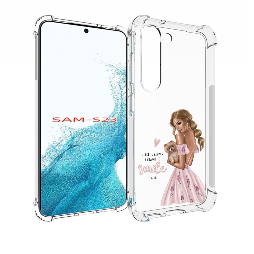

Чехол MyPads Улыбайся-чаще женский для Samsung Galaxy S23, Прозрачный, Tocco