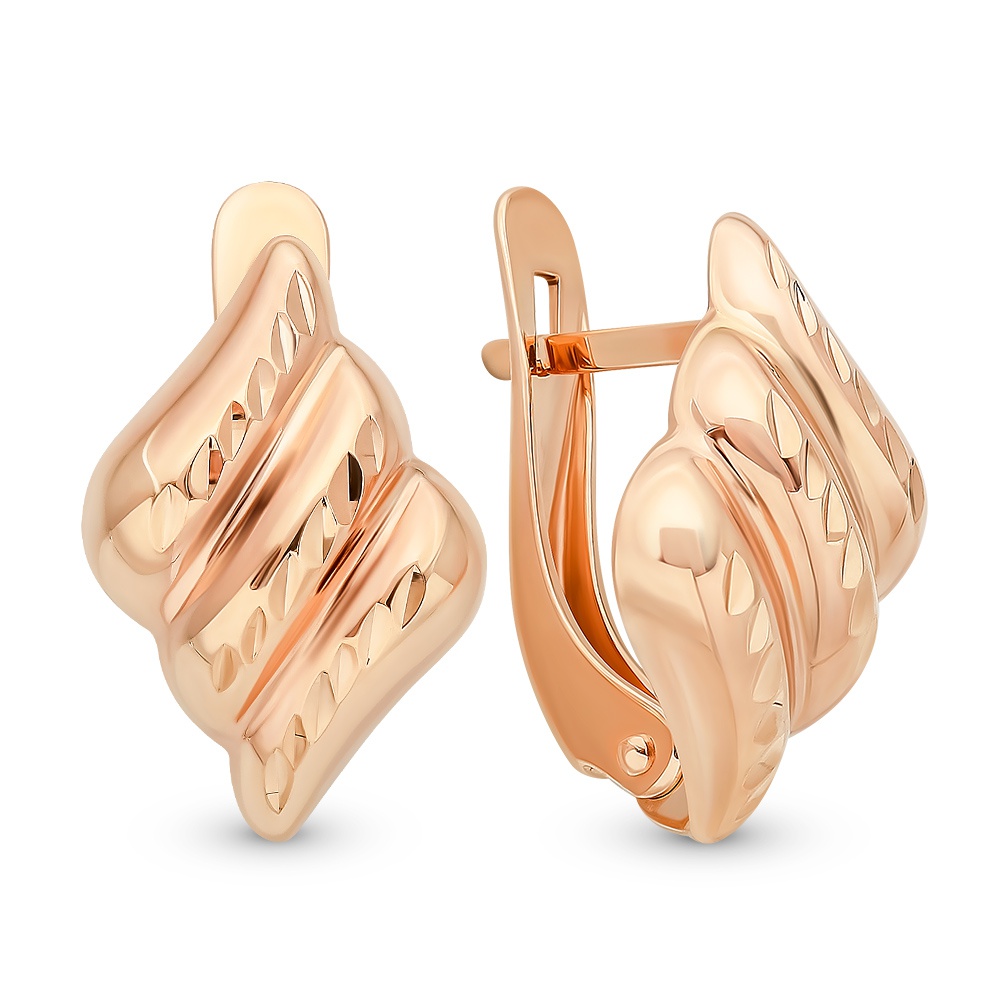 

Серьги из красного золота без вставки 585Gold 402004002, 402004002